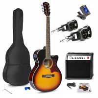 MAX ShowKit Wireless Electric Acoustic Guitar Pack - 4/4 - Sunburst