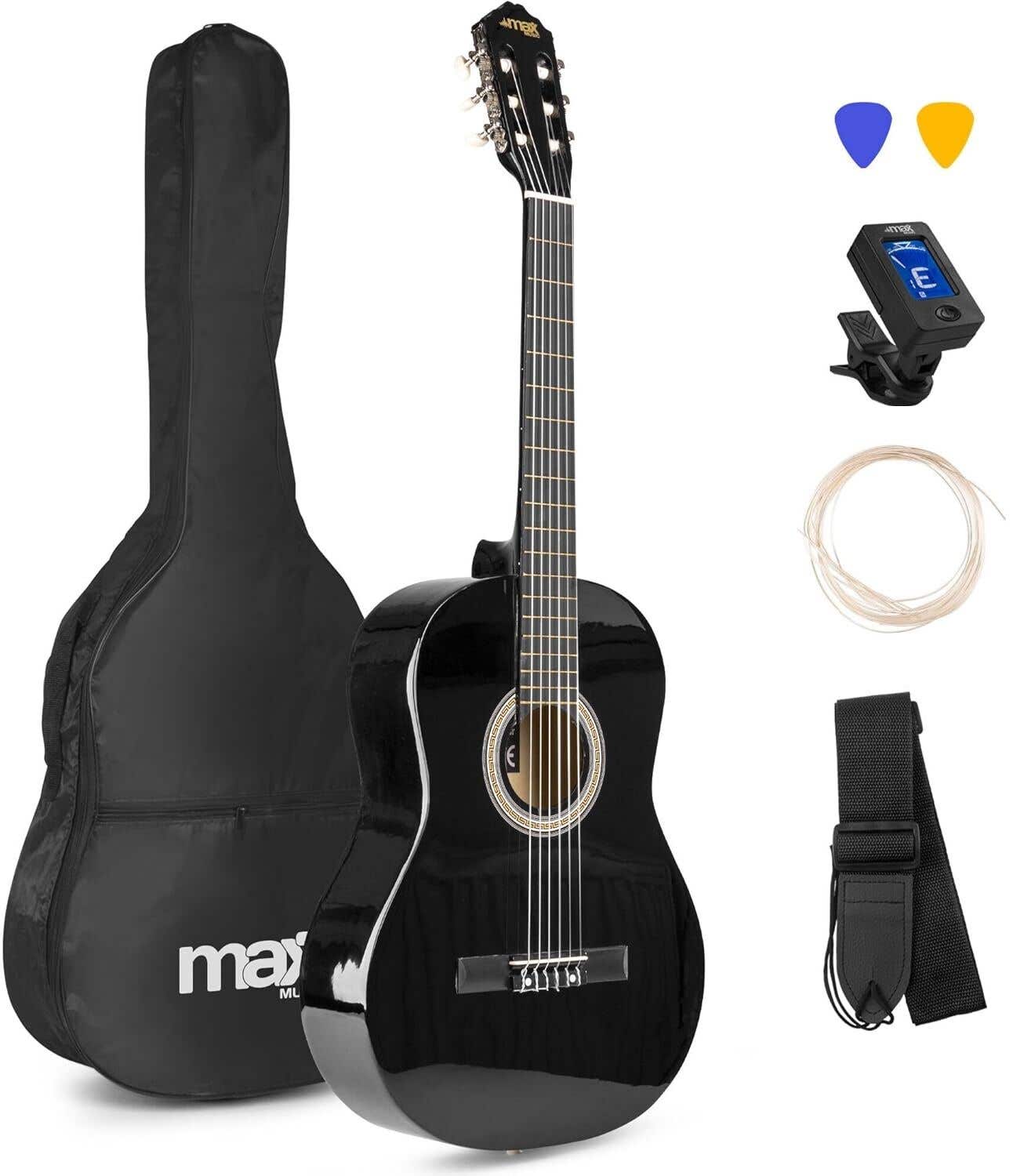 Max SoloArt Conjunto Guitarra Clásica Negro