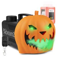 BeamZ Maquina de humo con calabaza de Halloween para decoración - Con efectos de luz LED - Incl. Liquido 250ml - Decoración Halloween