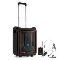 Vonyx SPLASH300 – Altavoz portátil IPX5 con micrófono inalámbrico Diadema/solapa WM55B con petaca
